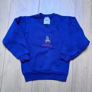 Vintage Lake Tahoe Kids Crewneck Sweatshirt - Hanes Embroidered Ski Bear - 2–4T